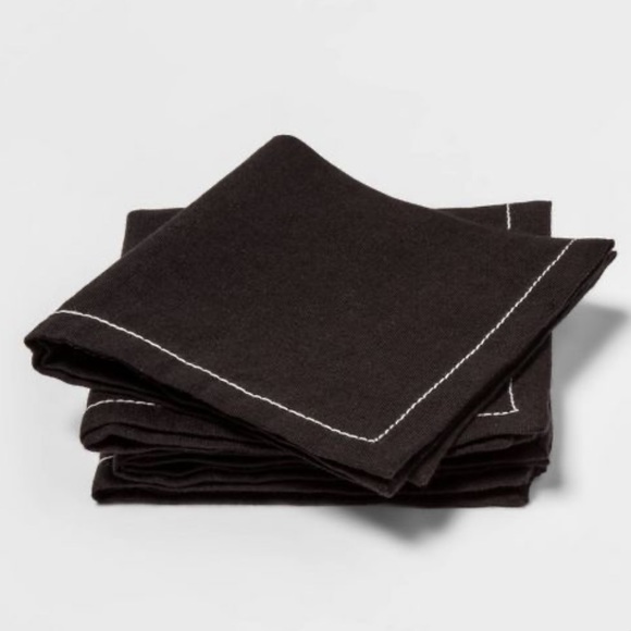- Threshold™ 4pk Beverage Napkins Black - Picture 1 of 5